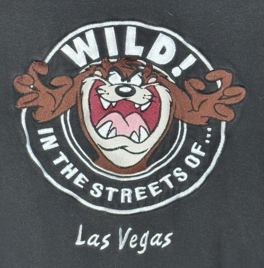 Warner Bros Store Black Sweatshirt Wild In the Streets of Las Vegas Taz Medium